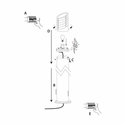 Схема за монтаж архитектурно осветление серия OUTDOOR POSTS - 1086-730