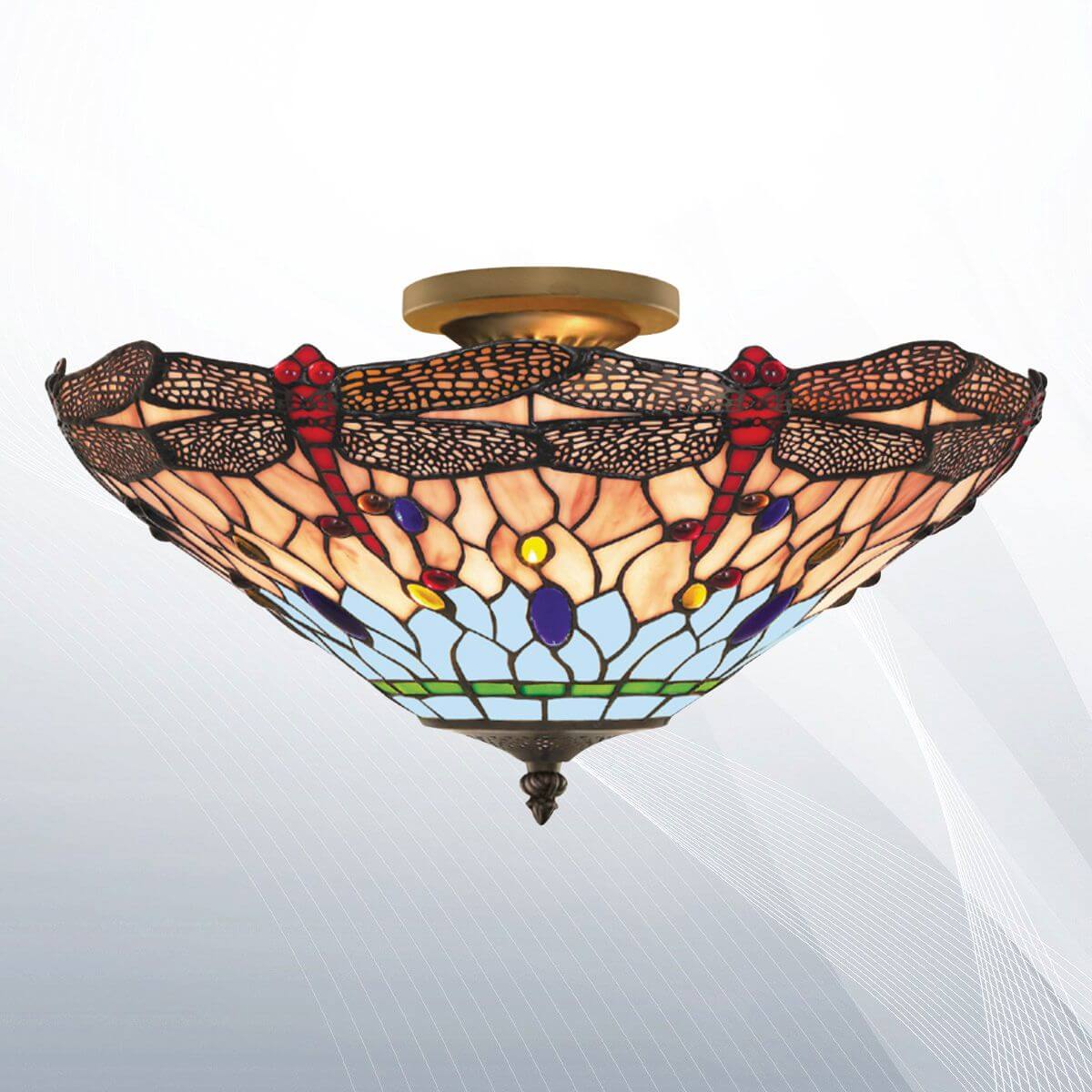 Плафон Tiffany - Осветително тяло - DRAGONFLY - 1289-16