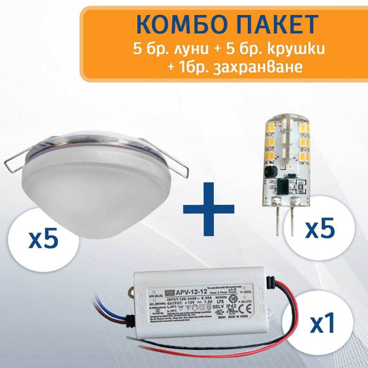 Луни за вграждане IP44 сатиниран никел/бял - COUP LIGHT - 2013023862