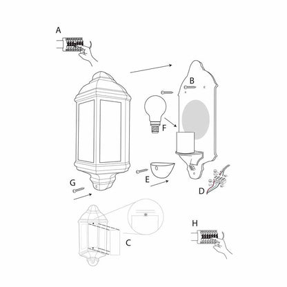 Фасаден аплик - Архитектурно осветление IP44 - OUTDOOR & PORCH - 280WH