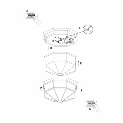 Технически размери на фасаден плафон с IP54 от серияOUTDOOR - 2942WH