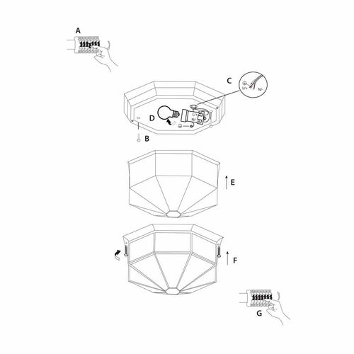 Технически размери на фасаден плафон с IP54 от серияOUTDOOR - 2942WH