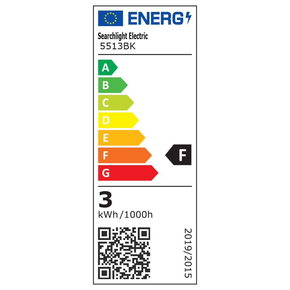 Енергиен етикет фасаден LED аплик серия LED OUTDOOR - 5513BK