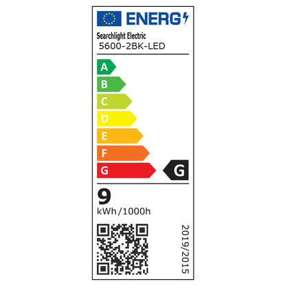 Енергиен етикет фасаден LED аплик серия OUTDOOR - 5600-2BK-LED