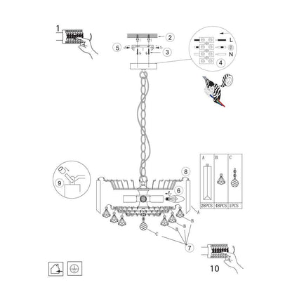 Схема за свързване и монтаж полилей серия SIGMA - 6715CC
