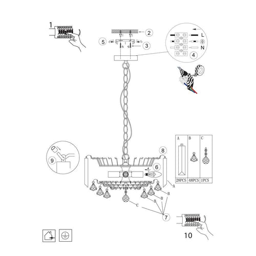 Схема за свързване и монтаж полилей серия SIGMA - 6715CC