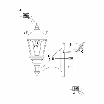 Градински аплик - Градинско осветление IP44 - ALEX - 82530BK