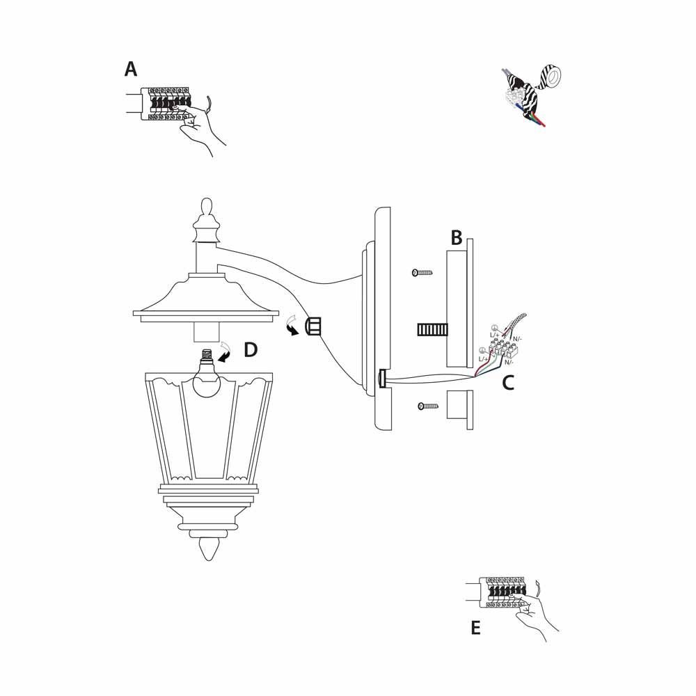 Градински аплик - Градинско осветление IP44 - BEL AIRE - 82531BK