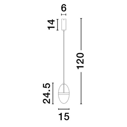 Графика с размерите на LED пендел от колекция EGNA - 9009278