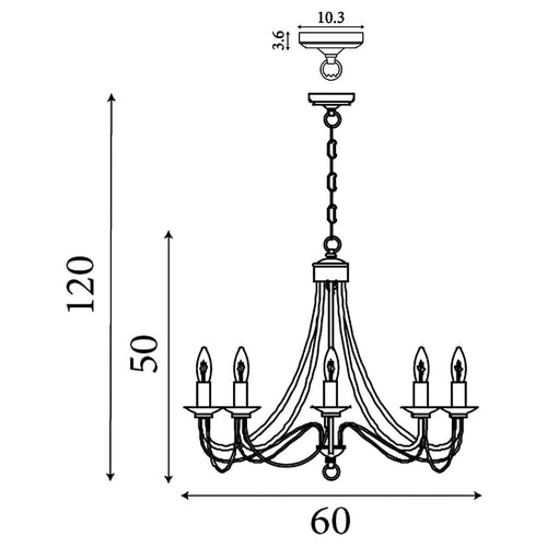 Графика с размерите на полилей в класически стил от колекция MAYPOLE - 6348-8BK