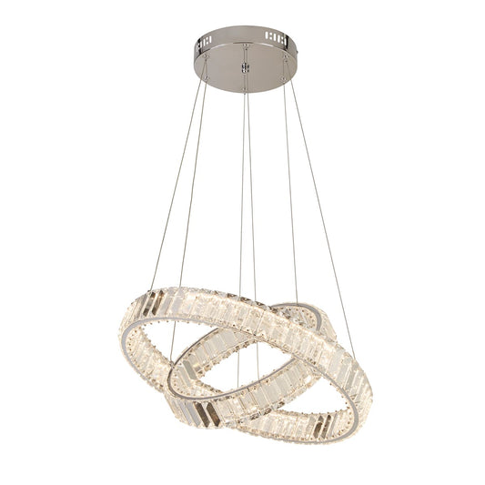 LED полилей с кристали, подходящ за хол, спалня и кухня, от колекция LUX & BELLE - 38911-2CC
