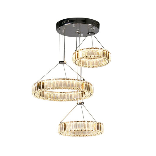 LED полилей с кристали, подходящ за хол, спалня и кухня, от колекция LUX & BELLE - 38911-3CC