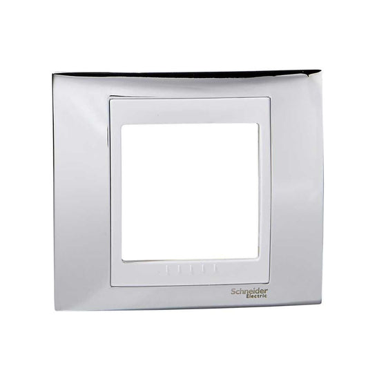 Декоративна рамка единична хром/бяло - Unica Plus - MGU66.002.810
